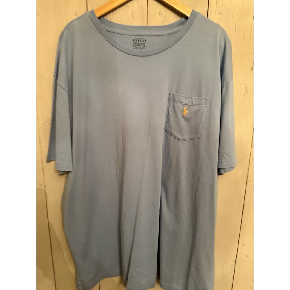 Polo Ralph Lauren & Co Mens XXL Blue Classic Fit Crew Neck Pocket T Shirt NWT